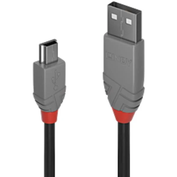 Lindy 36724 cavo USB USB 2.0 3 m USB A Mini-USB B Nero