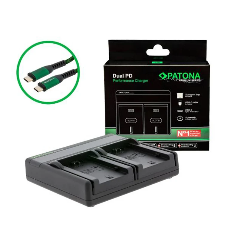 Patona Premium DUAL PD Caricabatterie (Per Sony NP-FZ100)