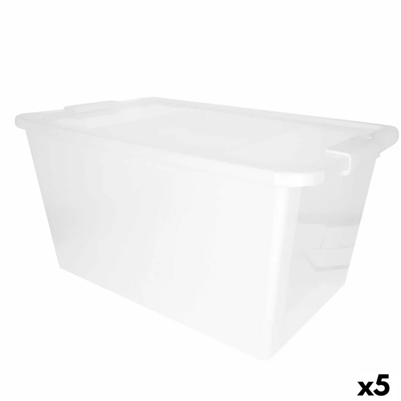 Storage Box with Lid Curver White Plastic 40 L 55 x 28 x 35 cm (5 Units)
