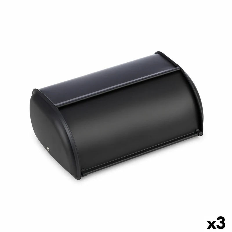 Breadbasket Quttin Black Metal 43,5 x 27,5 x 18,5 cm (3 Units)