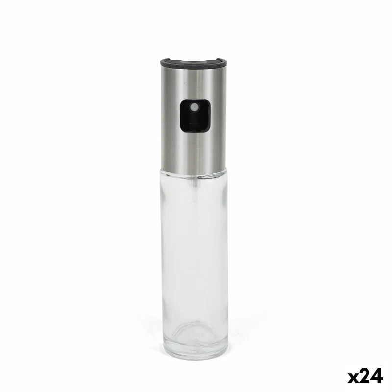Cruet La Mediterránea Luxe Transparent Silver Glass 100 ml (24 Units)