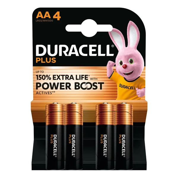 DURACELL Plus Batterie Stilo AA 150% Extra Life with Power Boost (4pz)