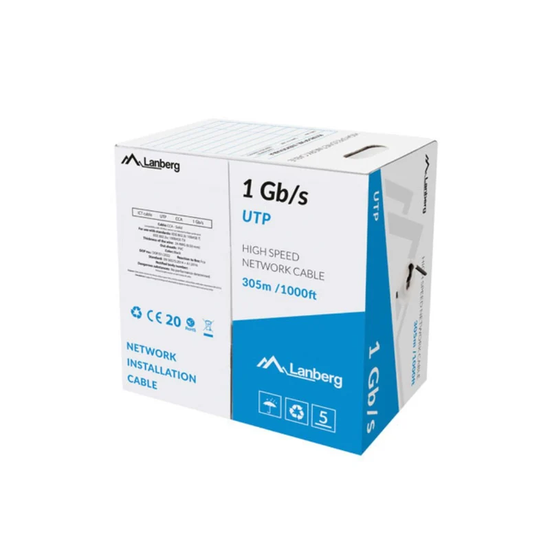 Ethernet LAN Cable Lanberg LCU6-10CC-0305-BK Black 305 m
