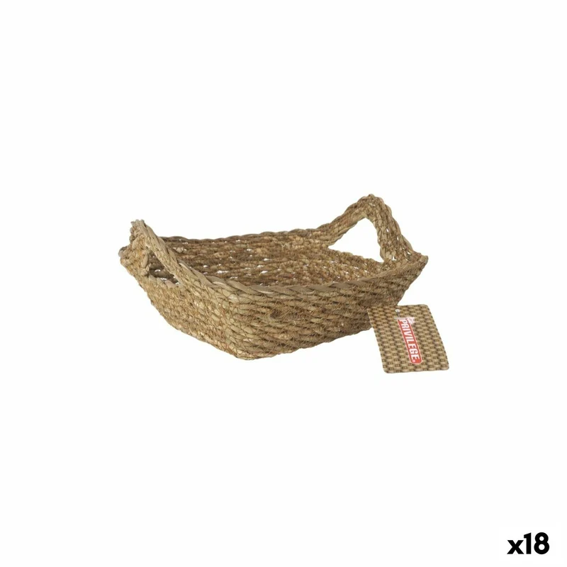 Storage Box Privilege wicker 17 x 17 x 7 cm (18 Units)