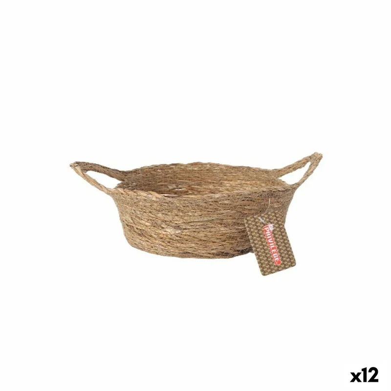 Multi-purpose basket Privilege Brown wicker ø 22 x 8 cm (12 Units)