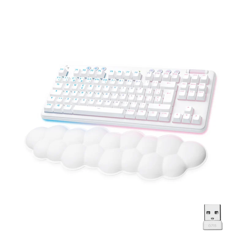 Gaming Keyboard Logitech White Spanish Qwerty QWERTY (Refurbished A)
