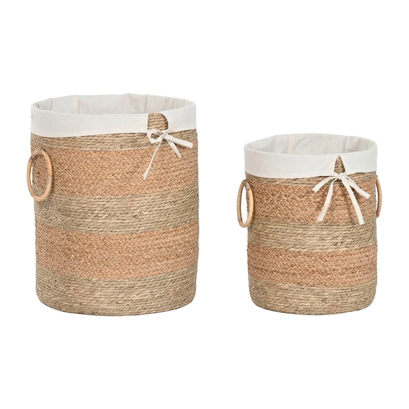 Basket set Home ESPRIT Cream Natural Seagrass (2 Pieces)