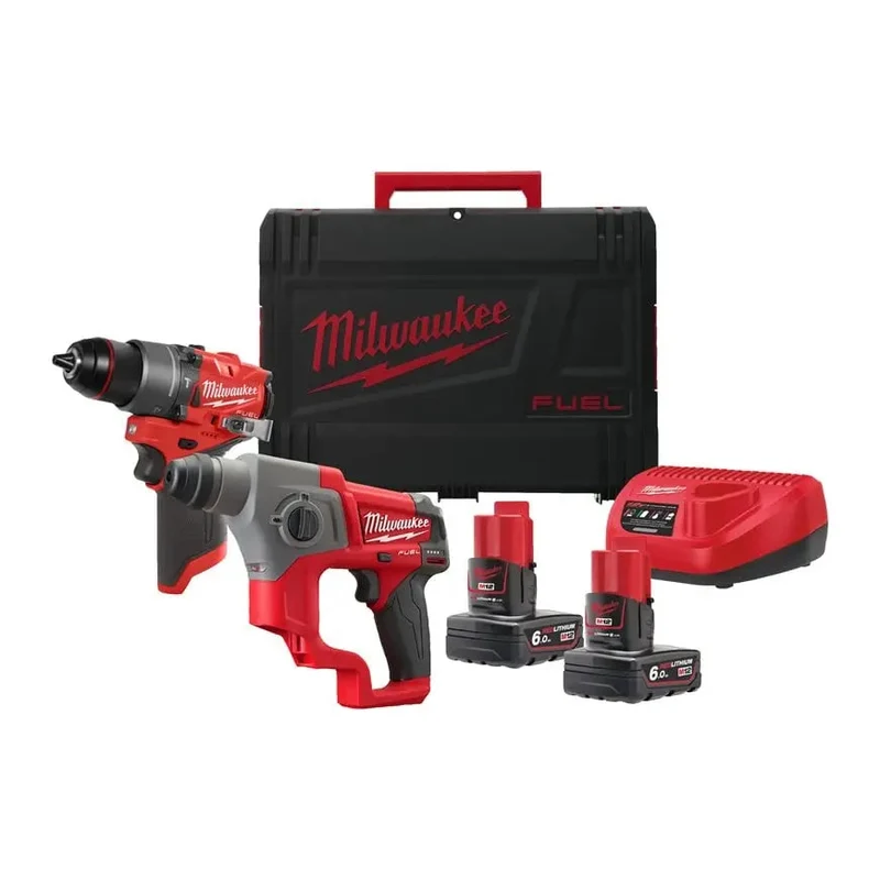 KIT M12 FUEL™ TRAPANO CON PERCUSSIONE + TASSELLATORE SDS-PLUS (12V)