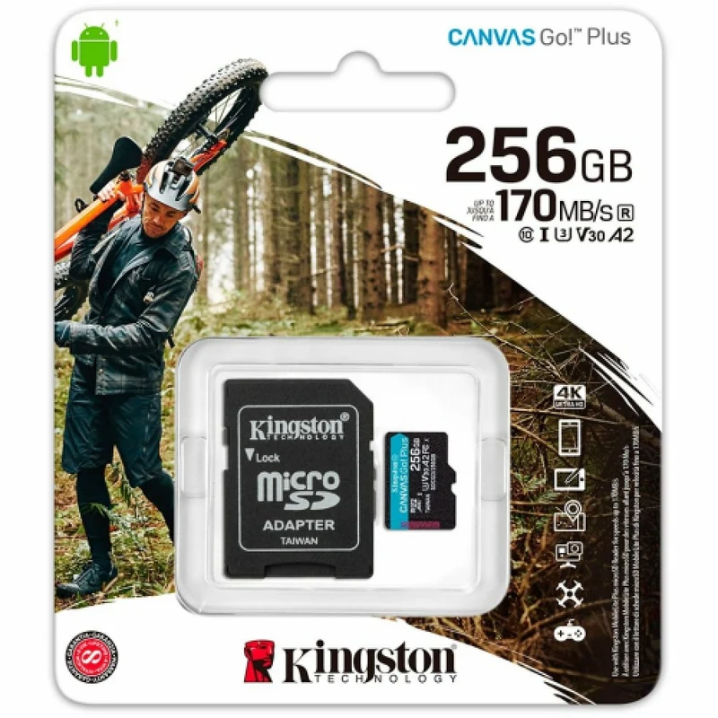 Kingston Memoria Micro SD 256GB Classe A2 U3 SDCG3/256GB