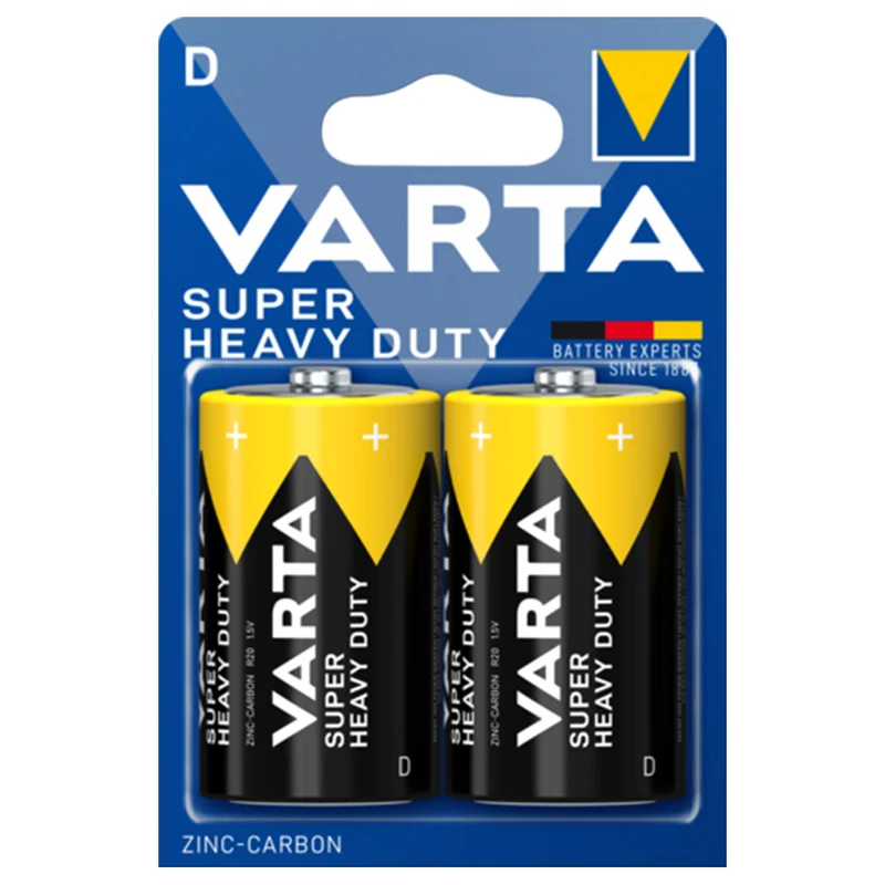 VARTA Super Heavy Duty D (Confezione da 2) – Energia Affidabile e Lunga Durata