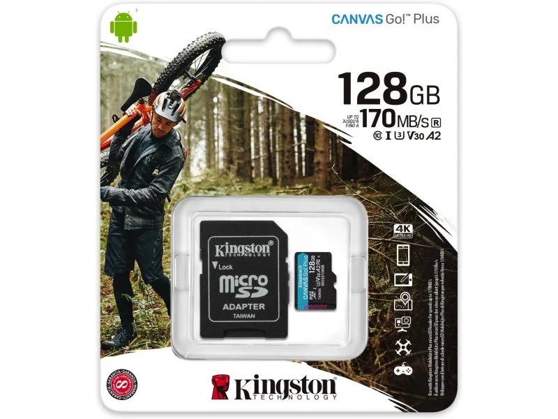 Kingston Memoria Micro SD 128GB Classe A2 U3 SDCG3/128GB