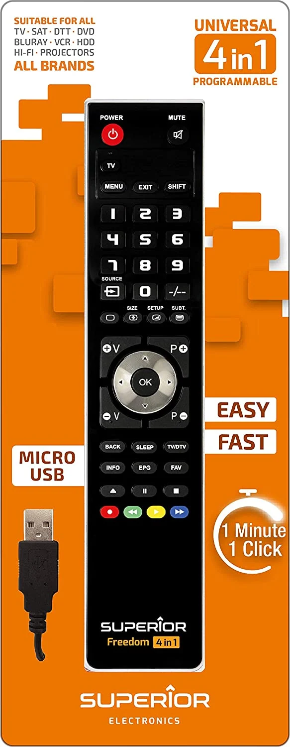 Superior Telecomando universale programmabile con cavo Micro USB