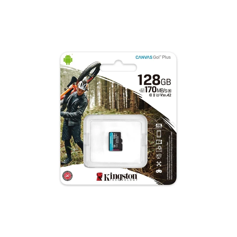 Kingston Memoria Micro SD 128GB Classe A2 U3 SDCG3/128GB senza adattatore