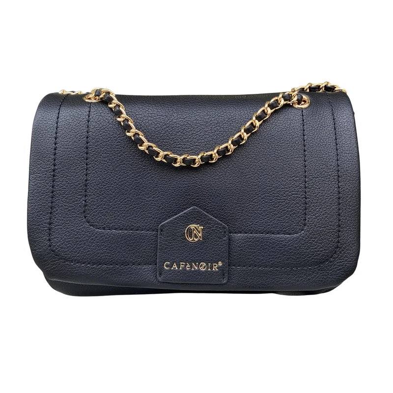 CafèNoir borsa a spalla con pattina e tracolla a catena C3ME0814 N001 nero