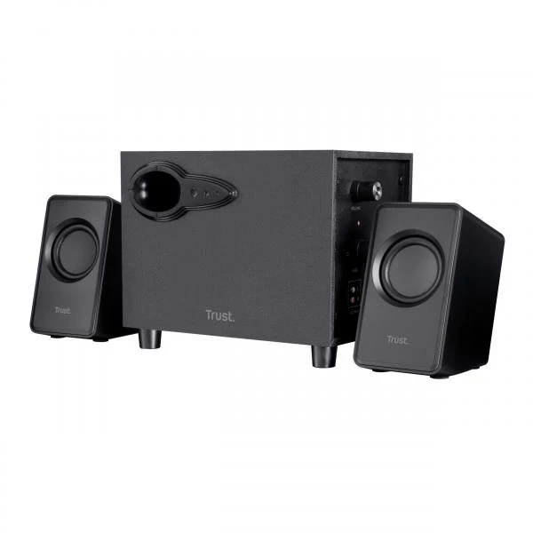TRUST SET ALTOPARLANTI SPEAKERS 2.1 18W PICCO (9W RMS) CON SUB WOOFER LEGNO - AVORA - NERO [20442]
