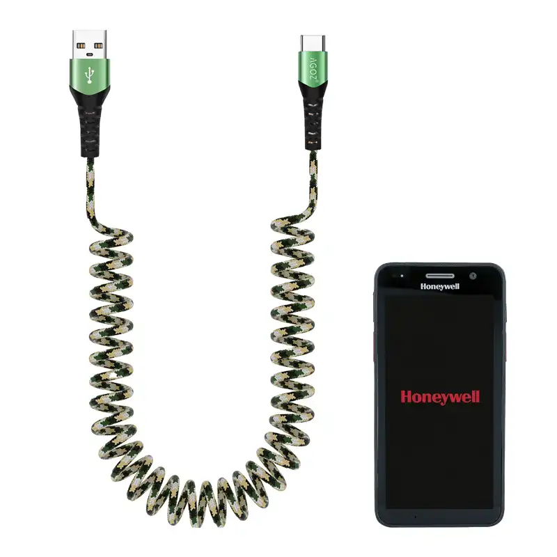 Honeywell Scanner Coiled USB-C Charging Cable for Shared Stations | Agoz