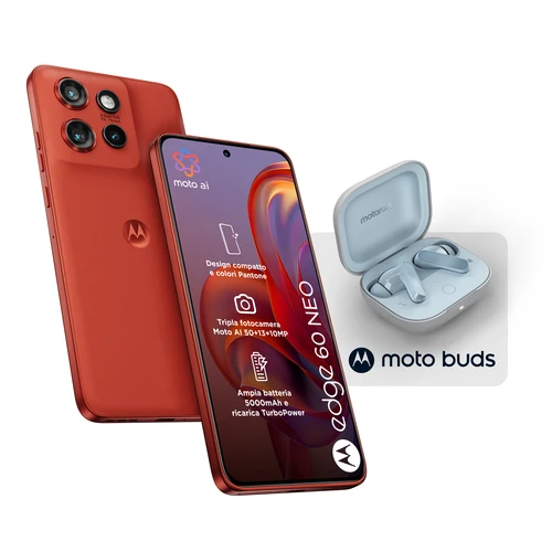MOTOROLA SMARTPHONE 60 NEO 8+256GB 6.36 5G PANT.POINCIANA + MOTO BUDS [PB7L0028SE-BUNDLE]