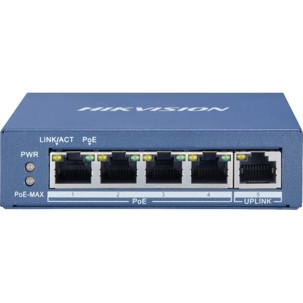 Hikvision DS-3E0505P-E/M switch di rete Non gestito L2 Gigabit Ethernet (10/100/1000) Supporto Power over Ethernet (PoE) 1U Blu [DS-3E0505P-E/M]
