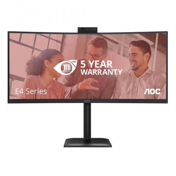 AOC MONITOR 34 LED VA 4K UHD 21:9 4MS 120hz 350 CDM, REG ALTEZZA, DP/HDMI, USB-C, WEBCAM, MULTIMEDIA [CU34E4CW]