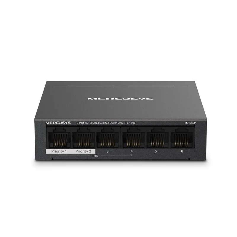 Mercusys MS106LP switch di rete Gestito Fast Ethernet (10/100) Supporto Power over Ethernet (PoE) Nero [MS106LP]