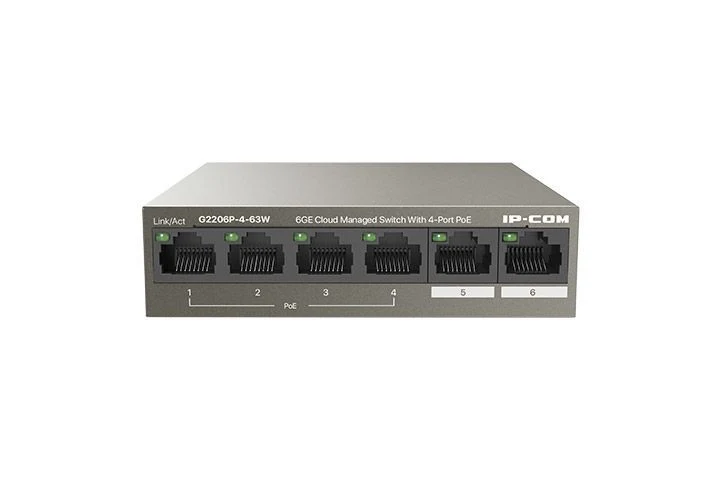 SWITCH POE MANAGED L2, 6 PORT, 4 POE [G2206P-4-63W]