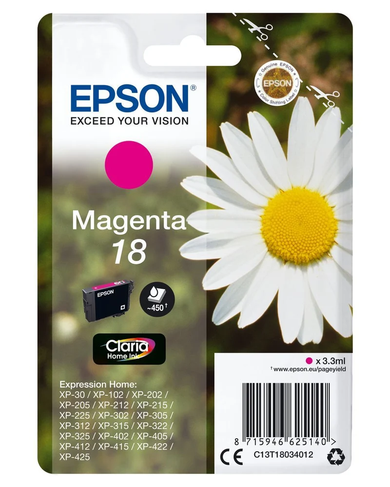 Epson Daisy Inchiostro magenta singolo Claria Home Margherita 18 [C13T18034012]