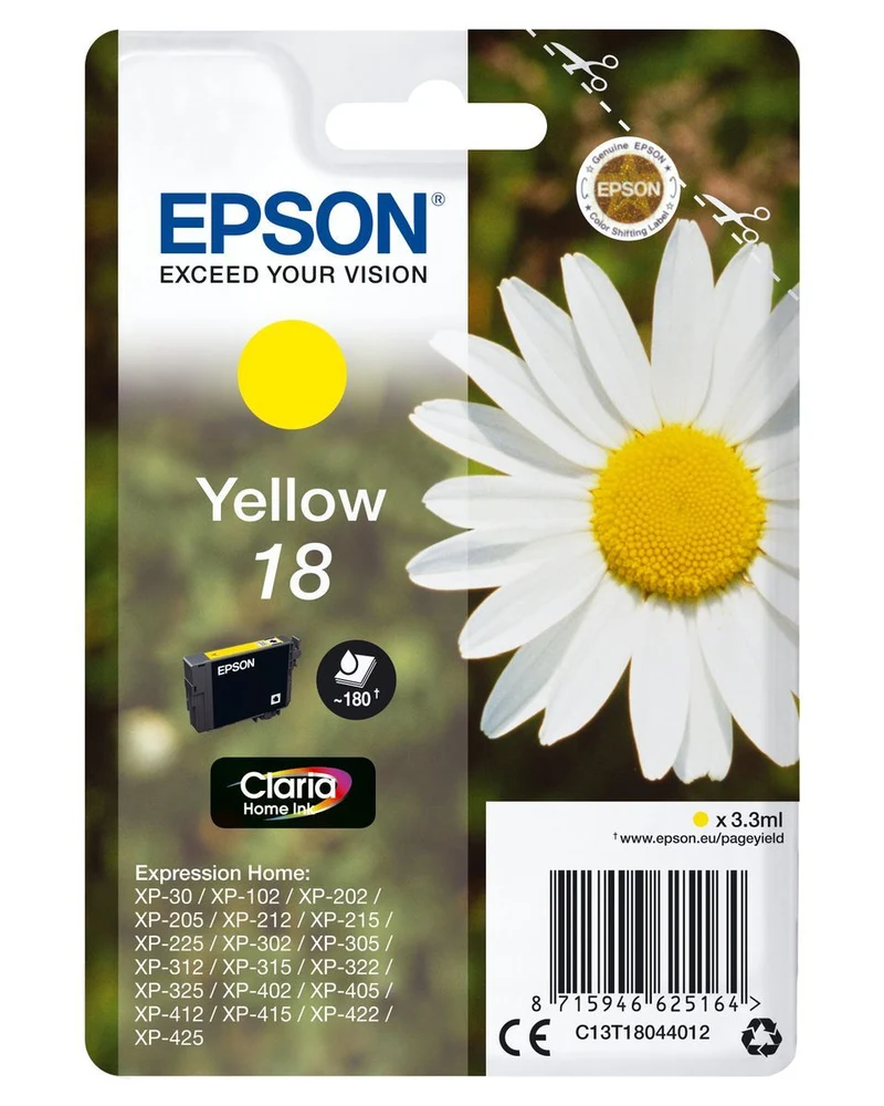 Epson Daisy Inchiostro giallo singolo Claria Home Margherita 18 [C13T18044012]