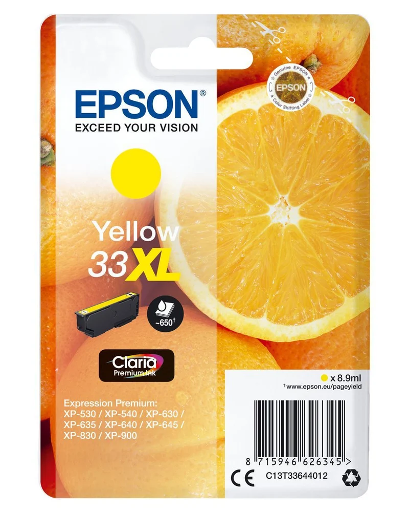Epson Oranges Inchiostro giallo singolo Claria Premium Arance 33XL [C13T33644012]