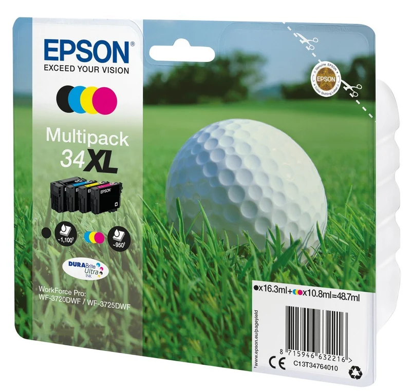 Epson Golf ball Multipack 4 colori DURABrite Ultra Pallina da golf 34XL [C13T34764010]