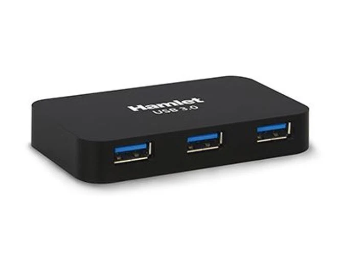 Hamlet Hub Usb 3.0 a 4 porte 5 Gbps con alimentatore [XHUB430BKPW]