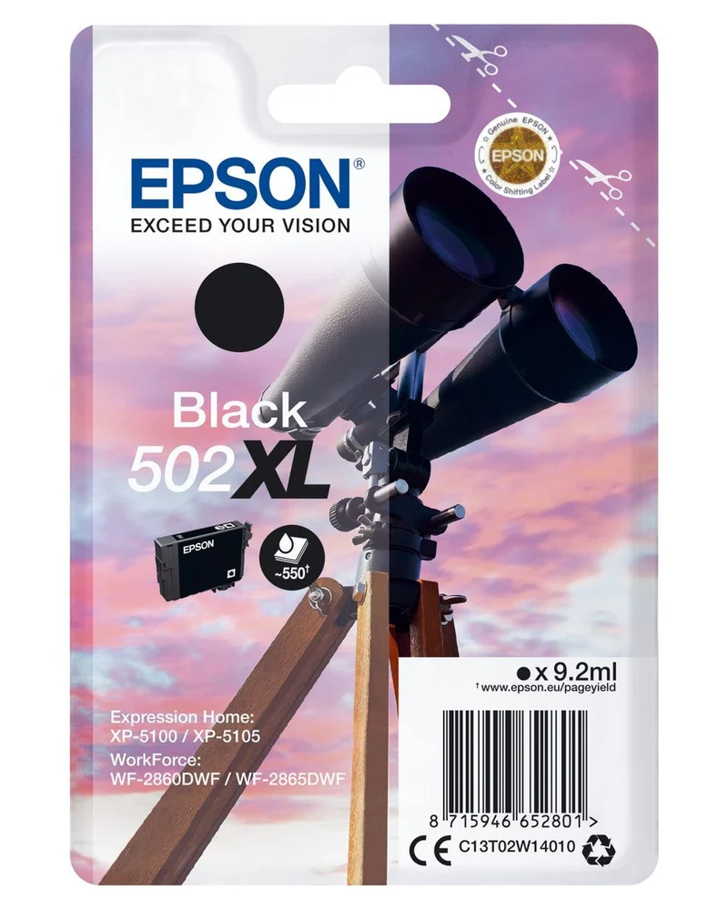 Epson Singlepack Black 502XL Ink [C13T02W14010]