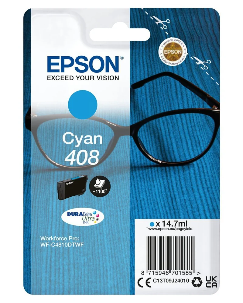 Epson Inchiostro ciano singolo DURABrite Ultra Occhiali 408 [C13T09J24010]