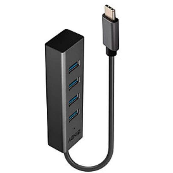 Lindy 43325 hub di interfaccia USB 3.2 Gen 1 (3.1 Gen 1) Type-C 5000 Mbit/s Grigio