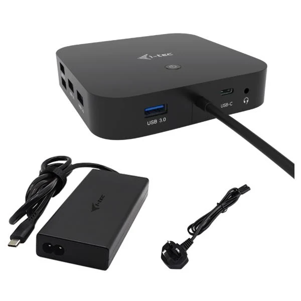 i-tec USB-C HDMI Dual DP Docking Station with Power Delivery 100 W + Universal Charger 100 W