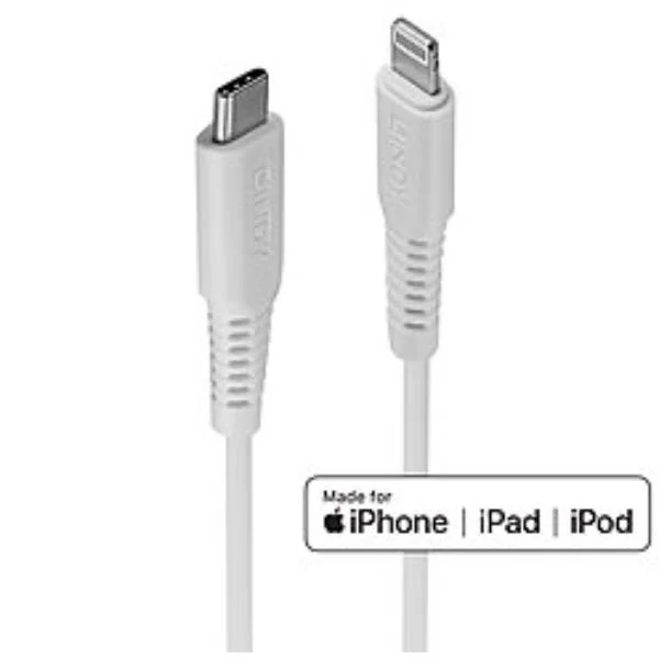 Lindy 31316 cavo Lightning 1 m Bianco