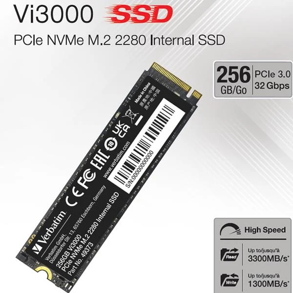 Verbatim Vi3000 256 GB M.2 PCI Express 3.0 NVMe