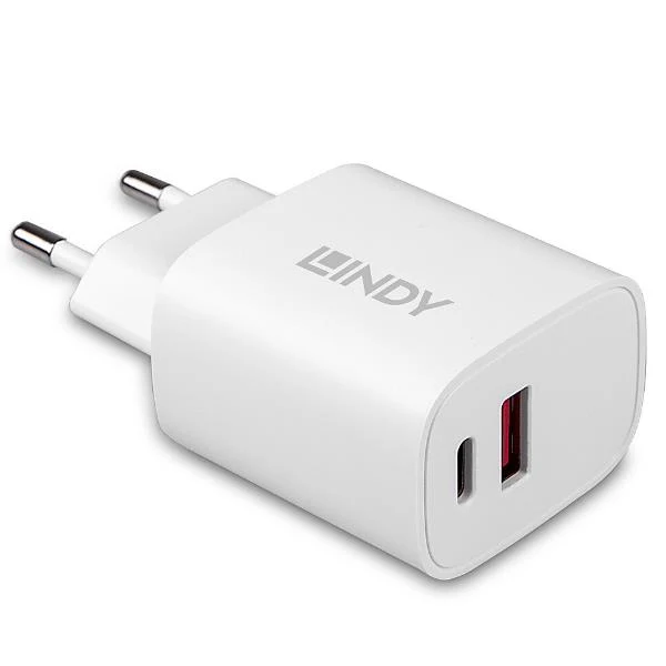 Lindy 73413 Caricabatterie per dispositivi mobili Universale Bianco AC Ricarica rapida Interno