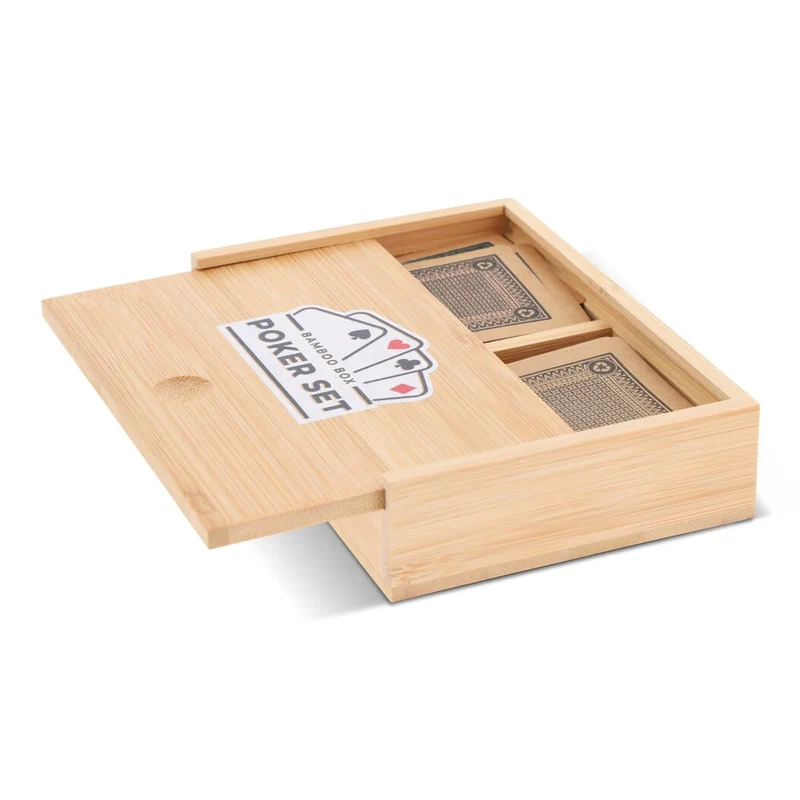 Set di carte da gioco in scatola di bambù