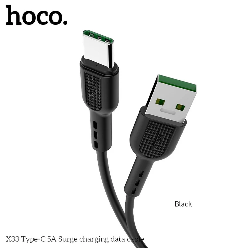 Hoco X33 Cavo Di Ricarica Type C Fast Charge 5A Nero