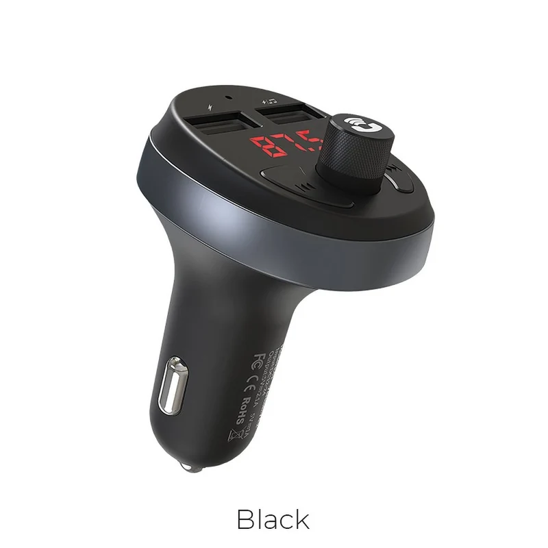 Hoco Caricabatteria Da Auto Trasmettitore Radio Fm Wireless 2Xusb 5V 2.1A