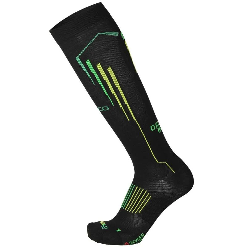 Mico Oxi-Jet CA01273 155 Calze Running Compressione Nero Verde Fluo