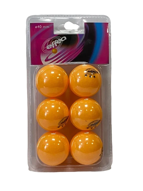 Effea Pallina da Ping Pong 3 stelle con diametro 40mm confezione da 6 palline arancio