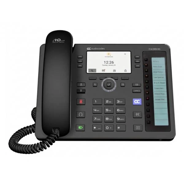 Audiocodes Teams C436HD IP-Phone PoE GbE black with integrated Dual Band Wi-Fi - telefono Nativo Teams [TEAMS-C436HD-DBW]