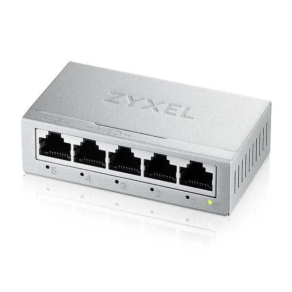 ZYXEL SWITCH UNMANAGED GS-105B V5 , 5 PORTE GIGABIT, CHASSIS METALLO, DESKTOP [GS-105BV5-EU0101F]