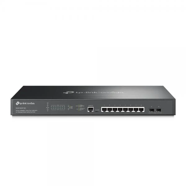 TP-Link - SG3210XHP-M2 - JetStream 8-Port 2.5GBASE-T and 2-Port 10GE SFP+ L2+ Managed Switch with 8-Port PoE+, 8? 2.5G PoE+ Ports, 2? 10G SFP+ Slots, RJ45/Micro-USB Console Port, 802.3at/af, 240 W PoE [SG3210XHP-M2]