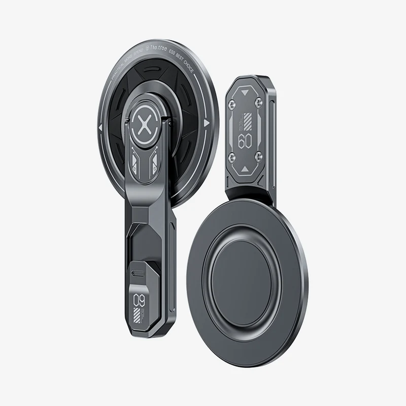 Foldable Magnetic Phone Grip Stand with Stress-Relief 360°Rotation & Switch