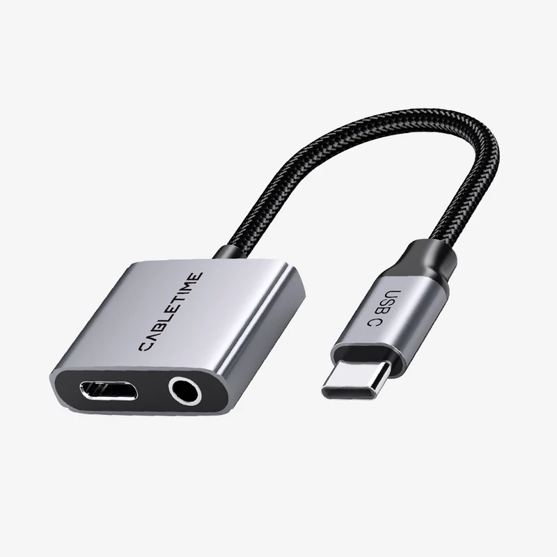 USB C to 3.5mm Headphone and Charger Adapter