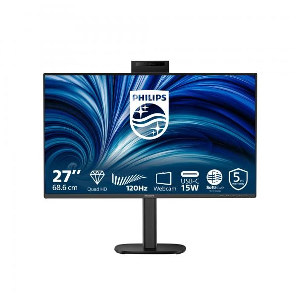 Philips 3000 series - 27 inch QHD Monitor - 2560x1440 - 120Hz - USB-C - Webcam [27B2N3500JH/00]