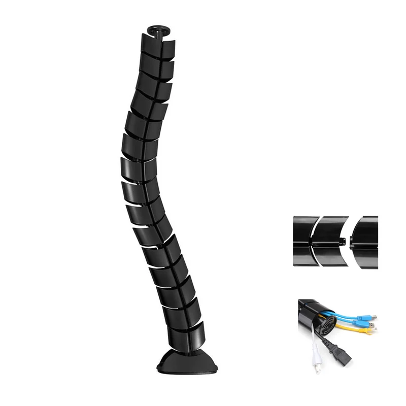 Copricavi avvolgicavi a spirale Maclean MC-768 B nero