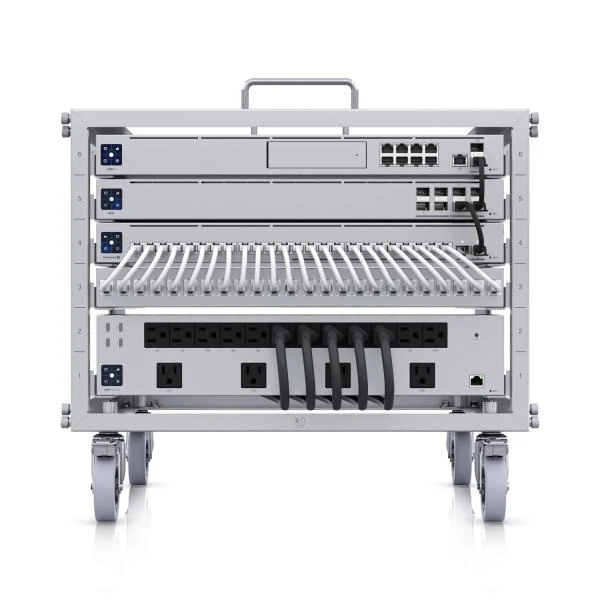Ubiquiti - U-Rack-6U-TL - 6U-sized device rack with a 24-port blank patch panel, Lockable casters [U-Rack-6U-TL]